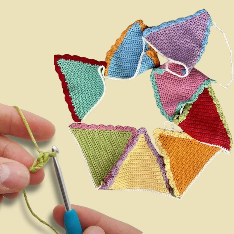 Feestvlaggetjes haken "KLEUR" - DIY Pakket