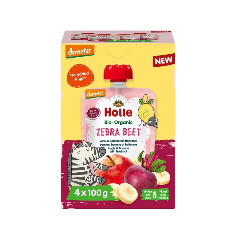 Holle Knijpfruit Zebra Beet Multipack 4 stuks