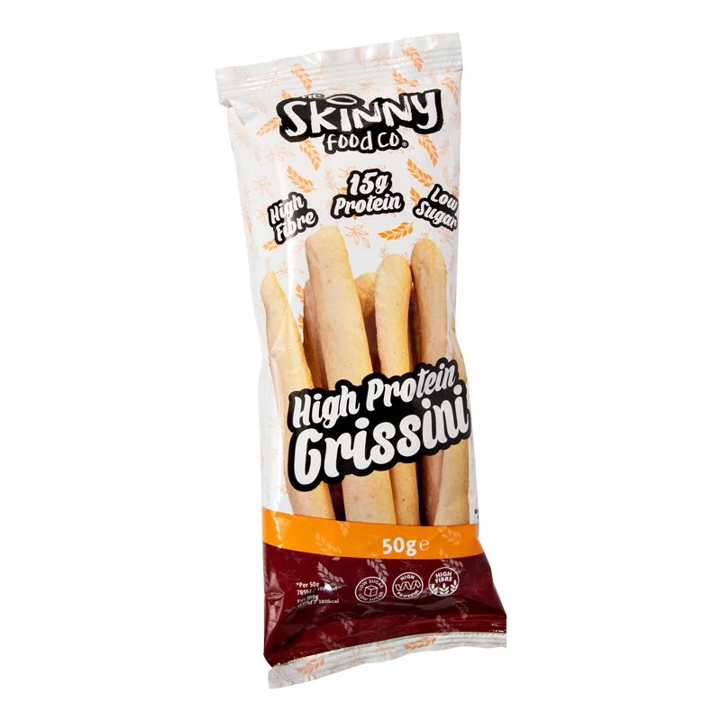 (Opruiming, ten minste houdbaar tot 26 april) Skinny High Protein Nature Grissini 50g