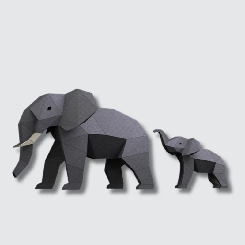 Olifanten Mama & Baby Papercraft - DIY Pakket