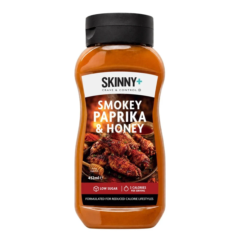 Skinny+ Suikervrije Skinny Saus met Gerookte Paprika & Honing Smaak - 452 ml