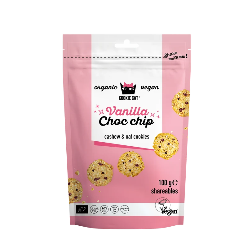 Bio Mini cookies Shareables Vanilla Choc Chip, Kookie cat