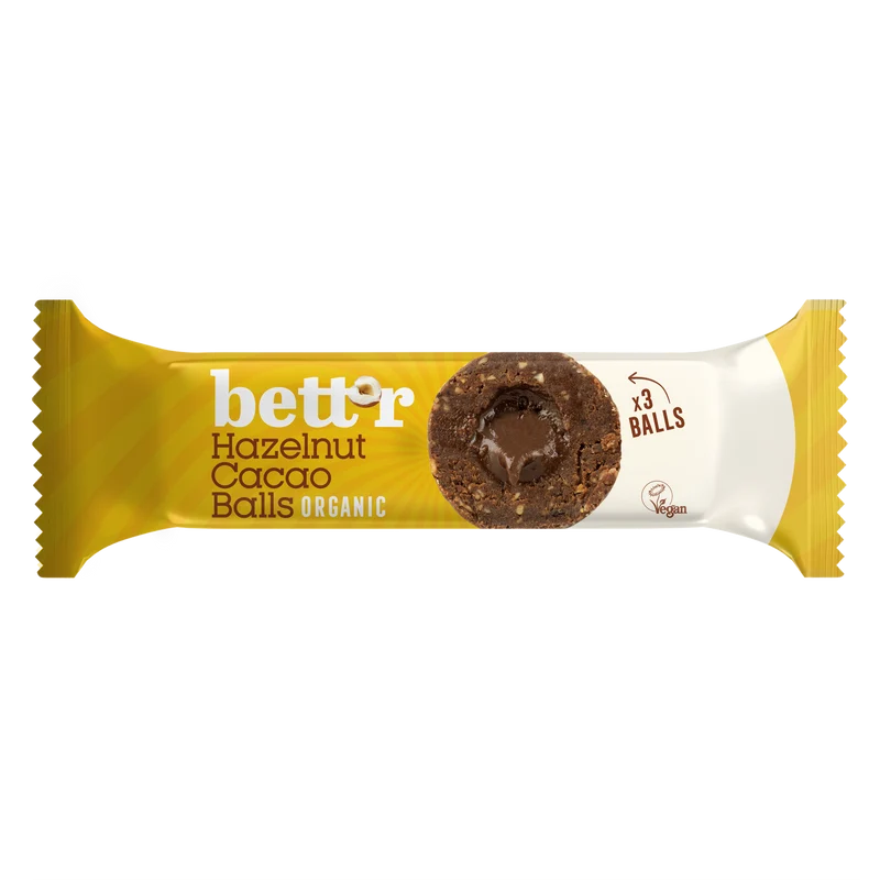 Bio Fruit balls with Hazelnut and Cacao filling, Bett'r