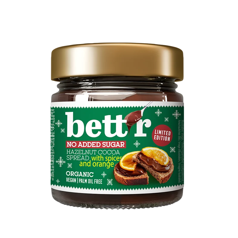 Bio Christmas Hazelnut Cacao Spread with Orange, No added sugar