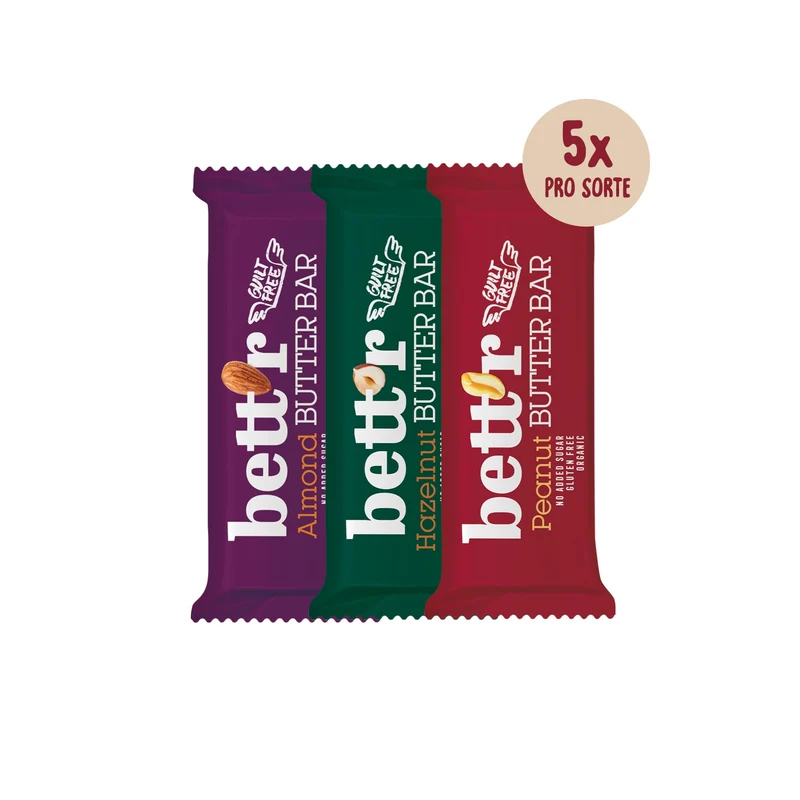 BIO Bett'r Nut Butter Bars Mixed Box (15 bars)