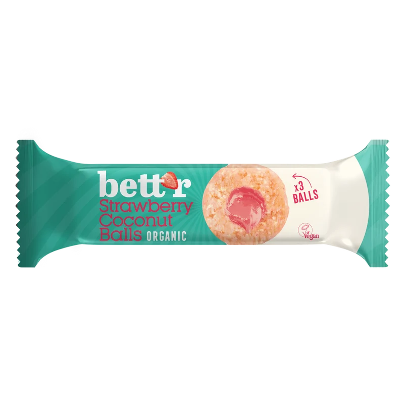 Bio Fruit balls with Coconut and Strawberry filling