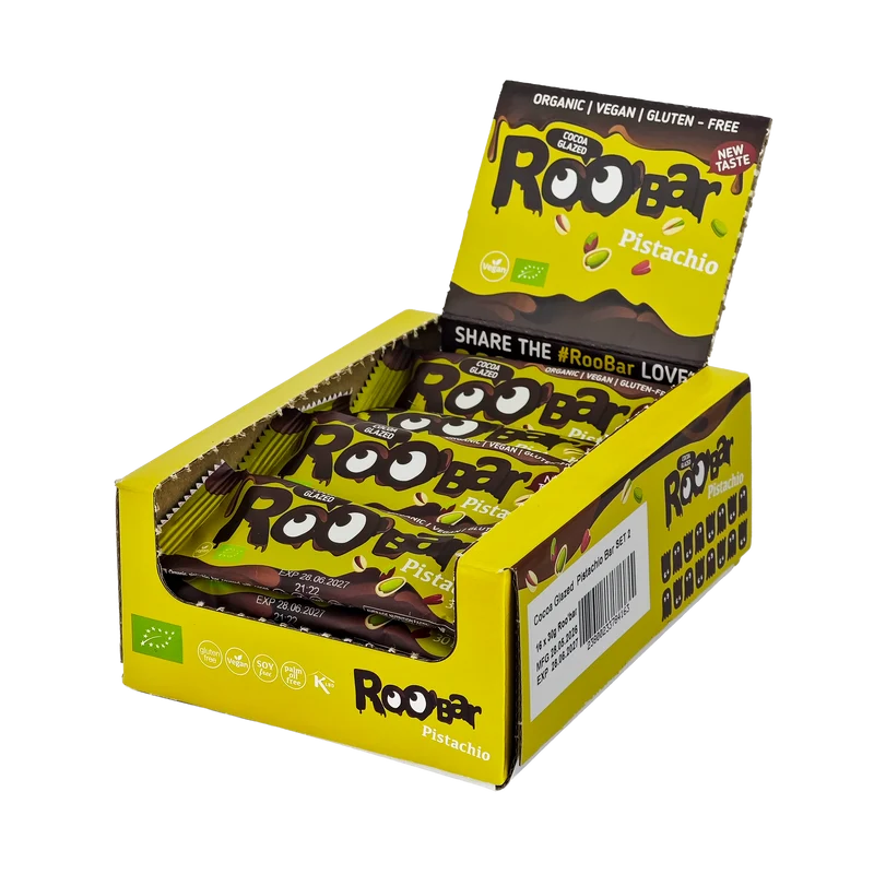Bio Chocolate Covered Pistachio Bar, Roobar