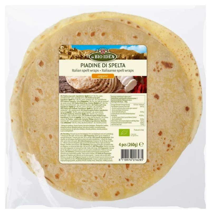 BIO-SPELZ-TORTILLA PIADINA 260 g – LA BIO IDEA MHD: 09-2026