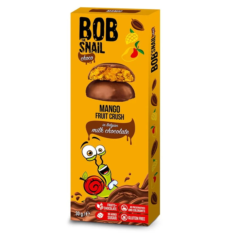 Bob Snail Mango-Snack in Milchschokolade, 30 g MHD: 09-2026