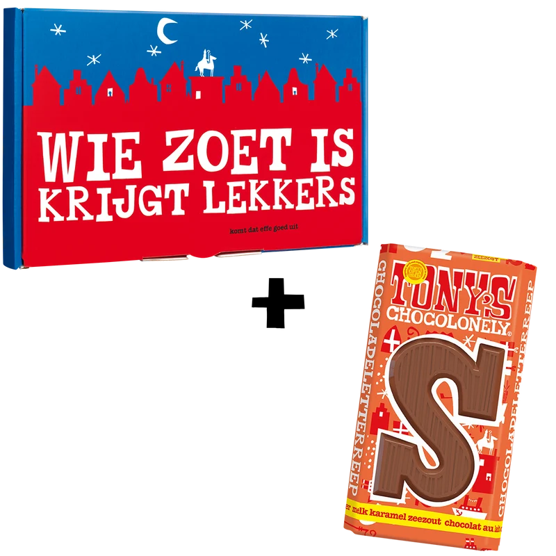 Giftbox Sint Letterreep Melk Karamel Zeezout S
