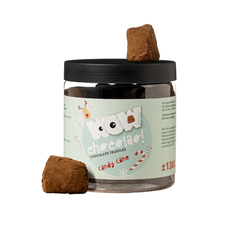 Candy Cane Christmas Truffles Gift Jar 130g | Peppermint Holiday Chocolate