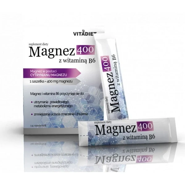 Vitadiet Magnésium 400 avec vitamine B6 14 sachets