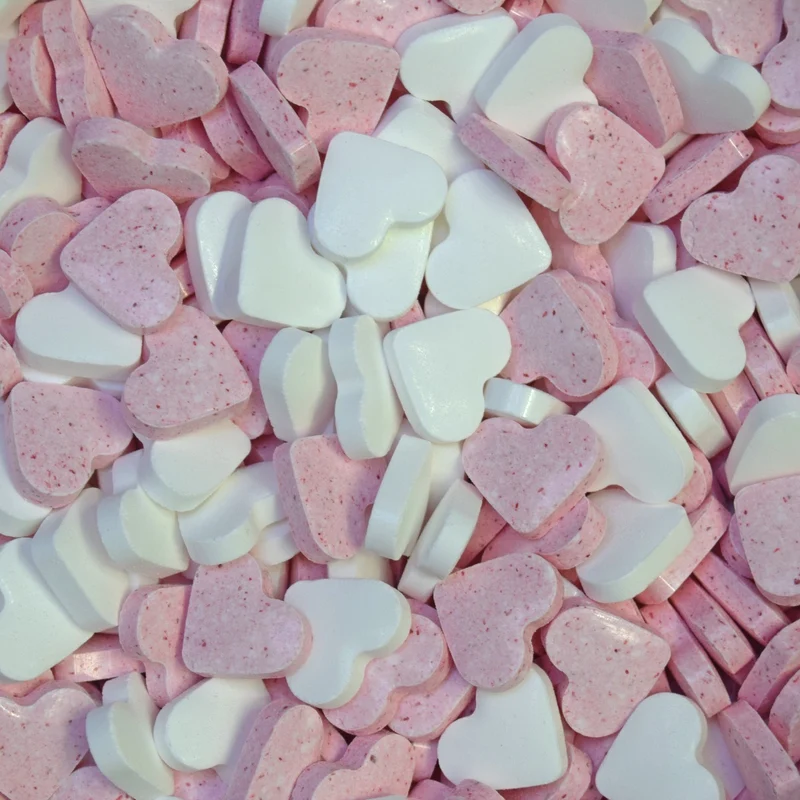 Dextrose Vruchtenhartjes Roze Wit 1 Kilo