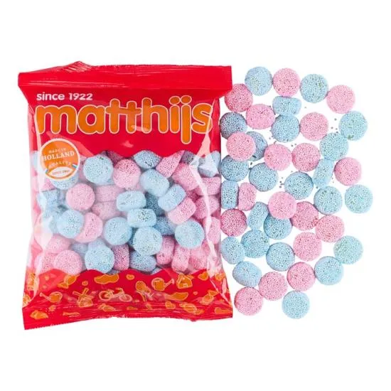 Matthijs Jelly Buttons Blauw Roze 20x400 Gram