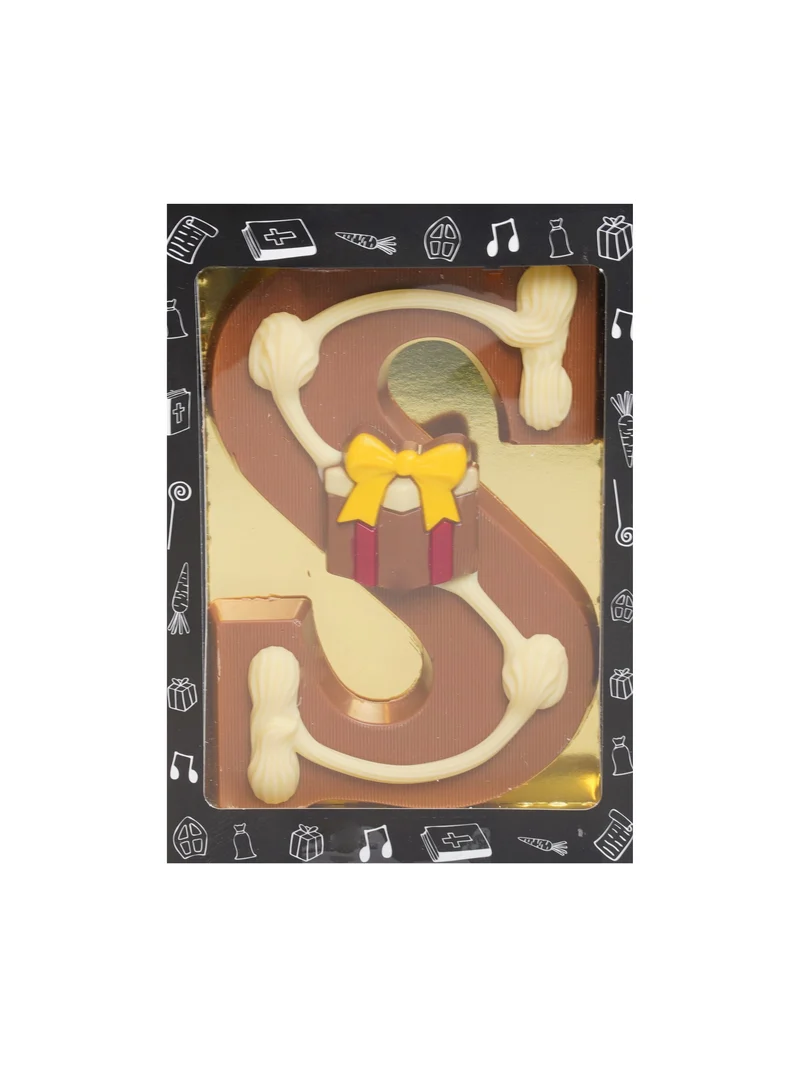 Luxe Gedecoreerde Melk Chocolade Letter S 240 Gram
