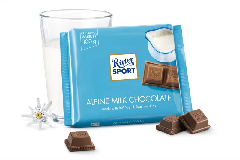 Ritter Sport Alpenmelk Chocolade Reep 100 Gram