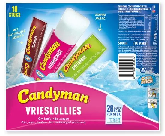 Candyman Coolsticks Vrieslollies 10 Stuks x 20