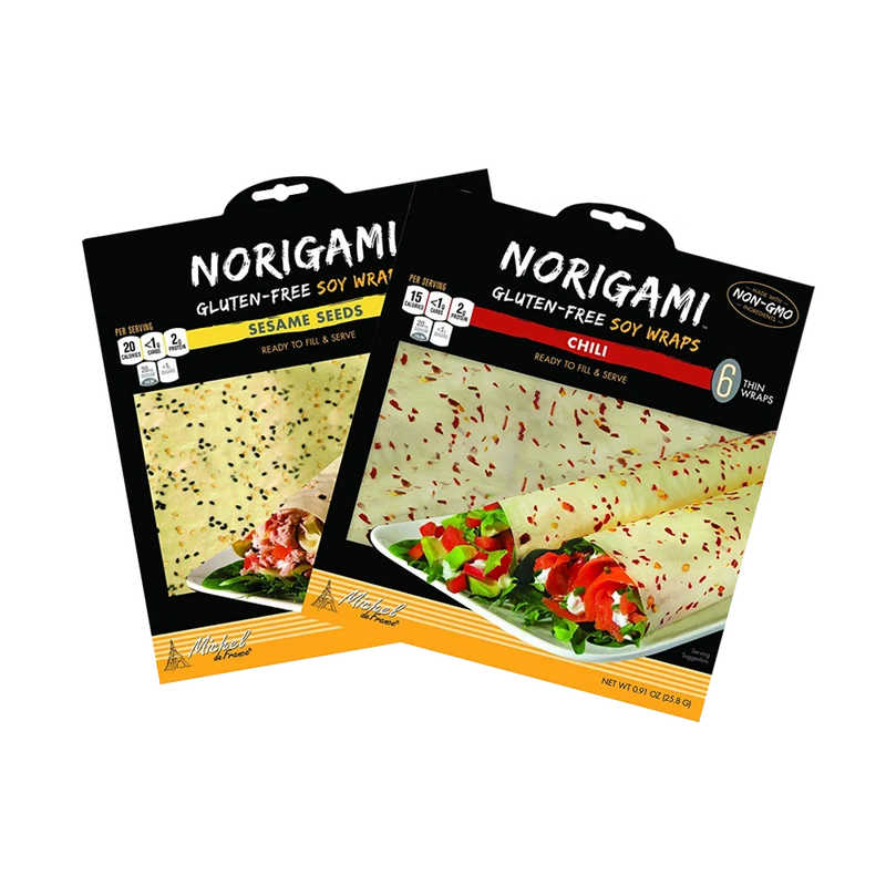 Norigami Non Gmo Gluten Free Soy Wraps Sesame Seeds And Soy Wraps Chili