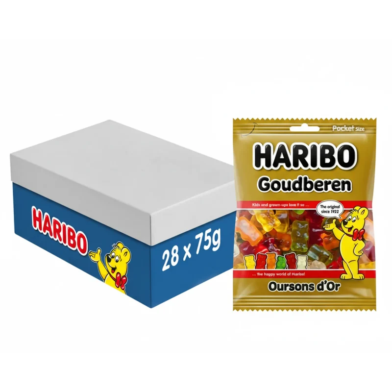 Haribo Goudbeertjes Doos 28 x 75 Gram