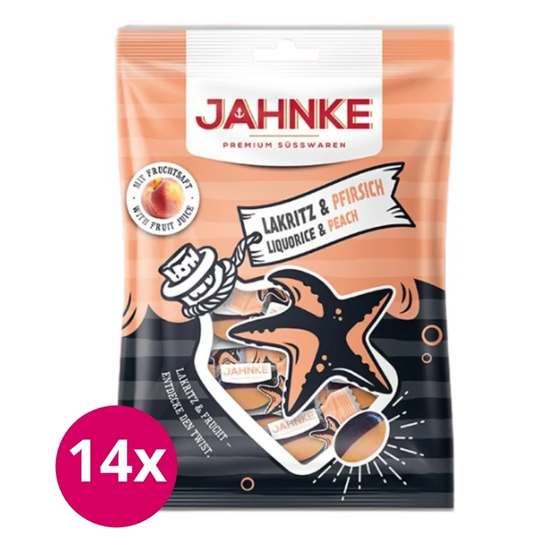Jahnke Drop Perzik Doos 14 x 125 Gram