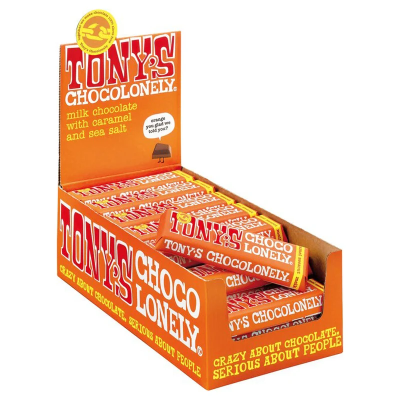 Tony's Chocolonely Chocolate Tablet Milk-Caramel Sea Salt, Ft 35x47G