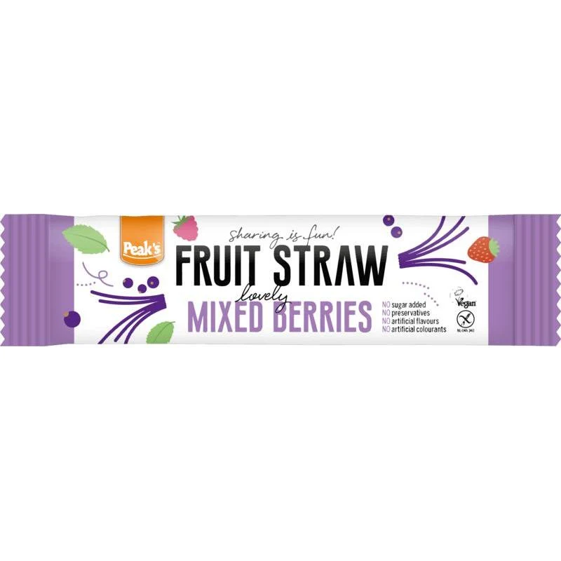 Peak`s fruitsnoep straw mix berr gl v 15g