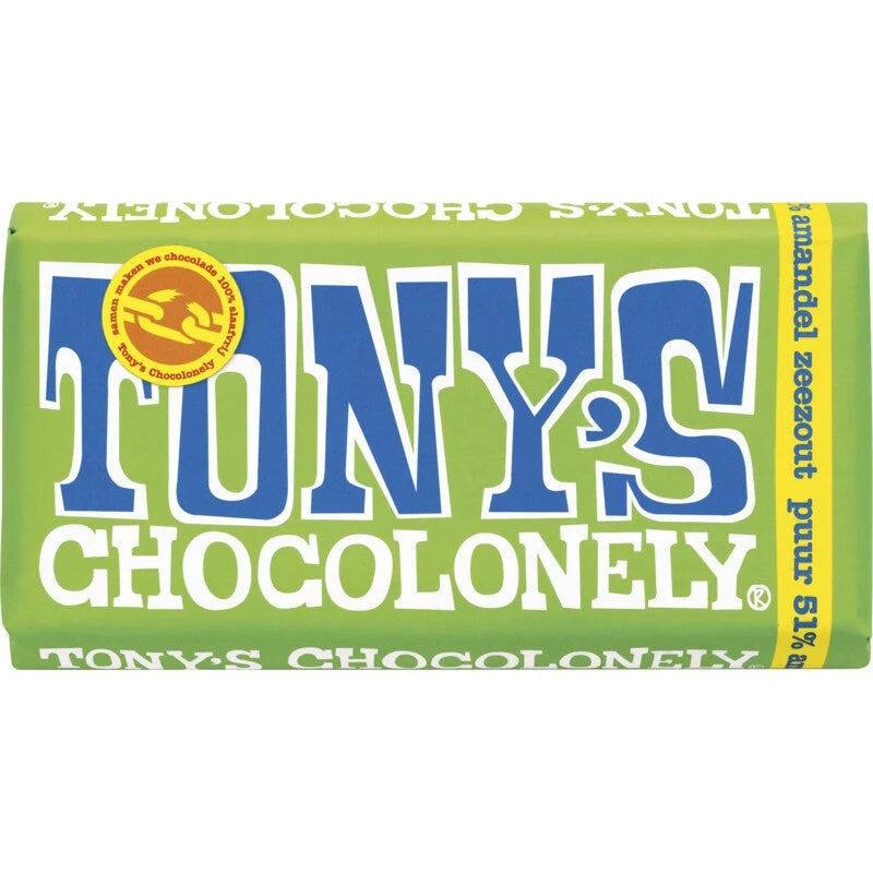 Tony's Chocolonely Pure 51% Almond Sea-salt