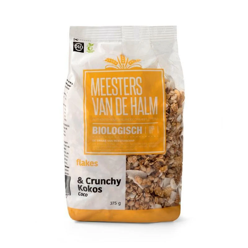 De Halm Flakes crunchy kokos bio 375g