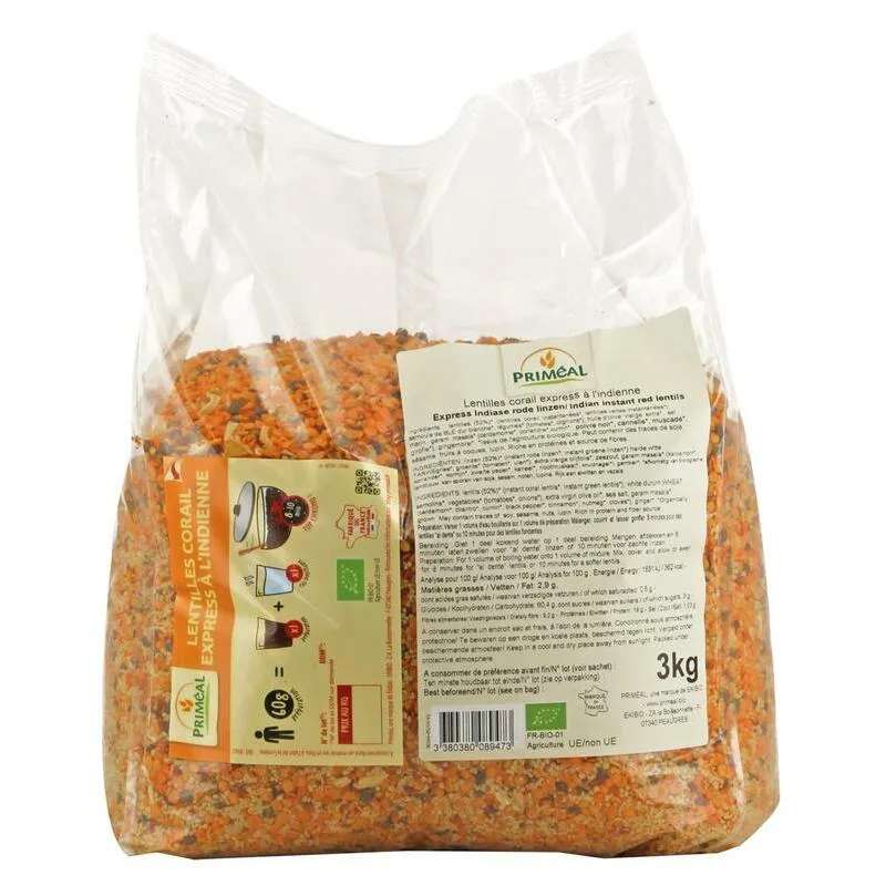 Primeal Linzen rood Indiaase stijl bio 3000g