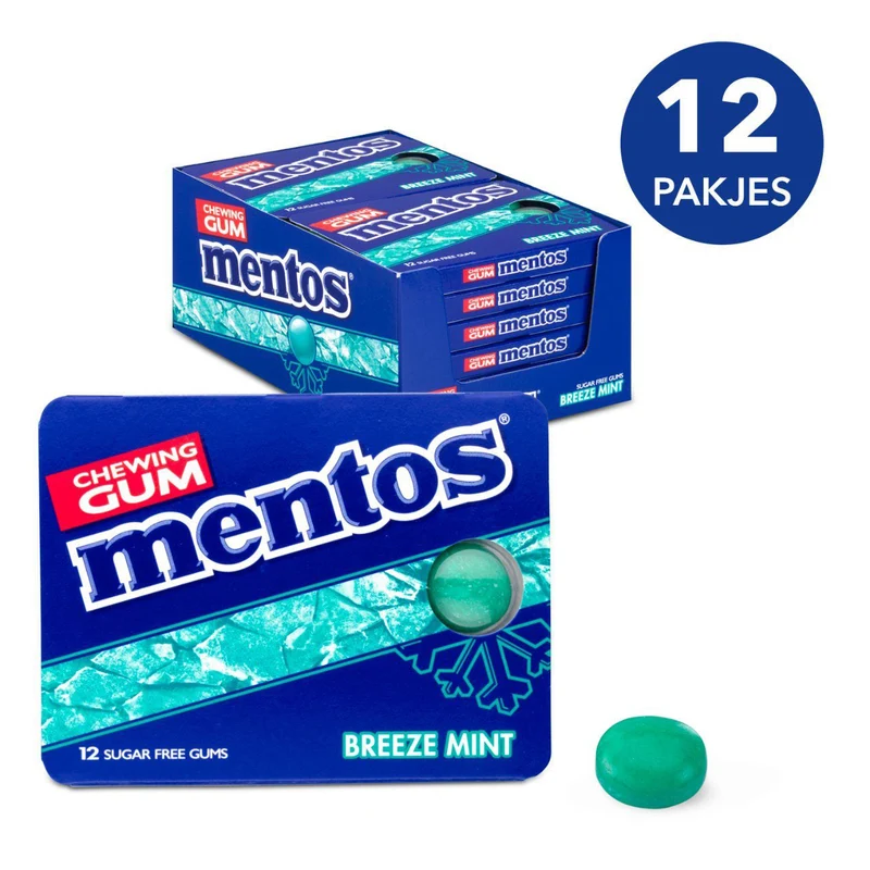 Mentos Chewing Gum Breeze Mint 12x18G