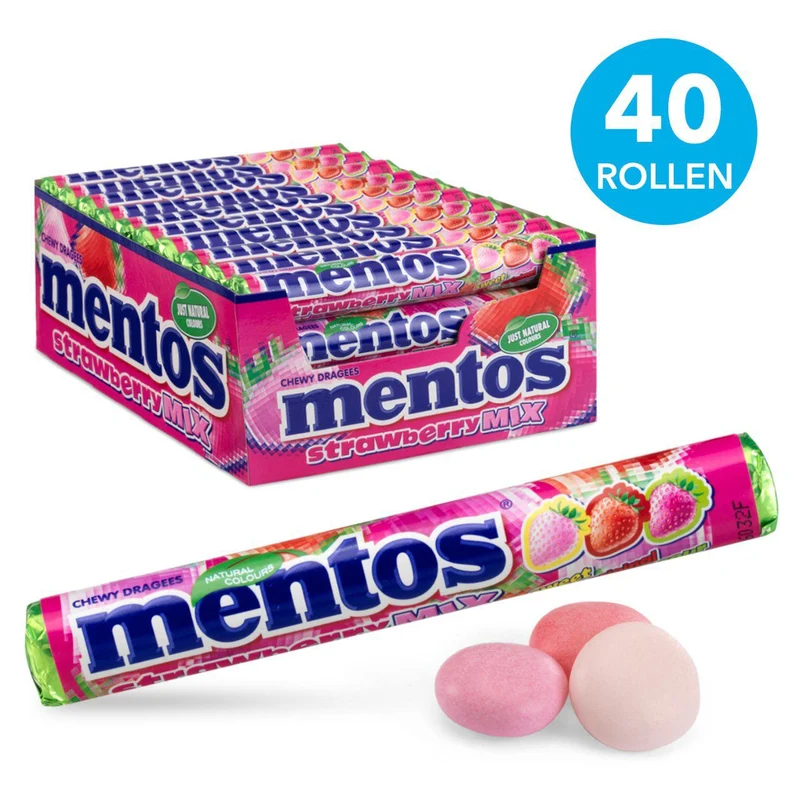 Mentos Strawberry Single 40-Pack