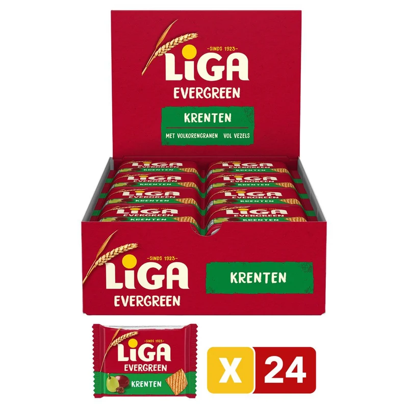 Liga Cereals Biscuit Currants 24x38G
