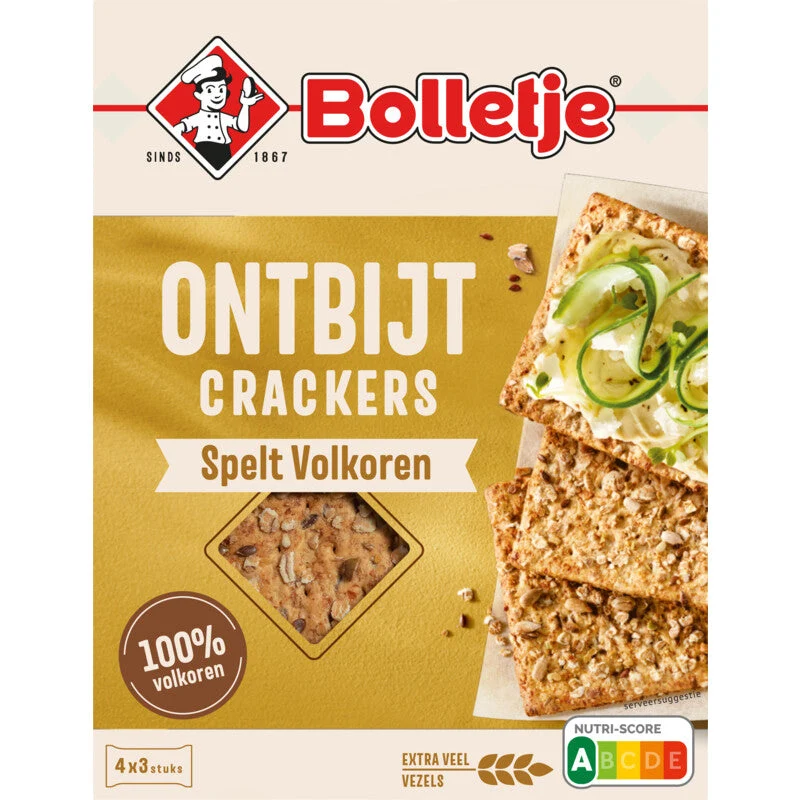 Bolletje Breakfast Crackers Spelt Whole Wheat