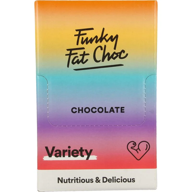 Funky Fat Choc Chocolade suikervrij MCT variety 10 x 50 gram bio 10x50g