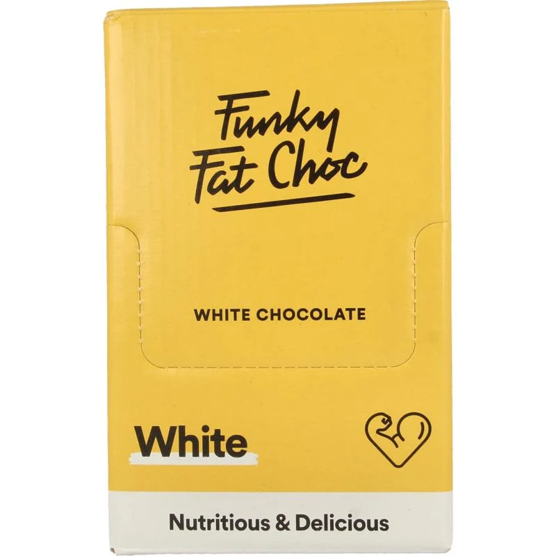 Funky Fat Choc Chocolade suikervrij MCT white 10 x 50 gram bio 10x50g
