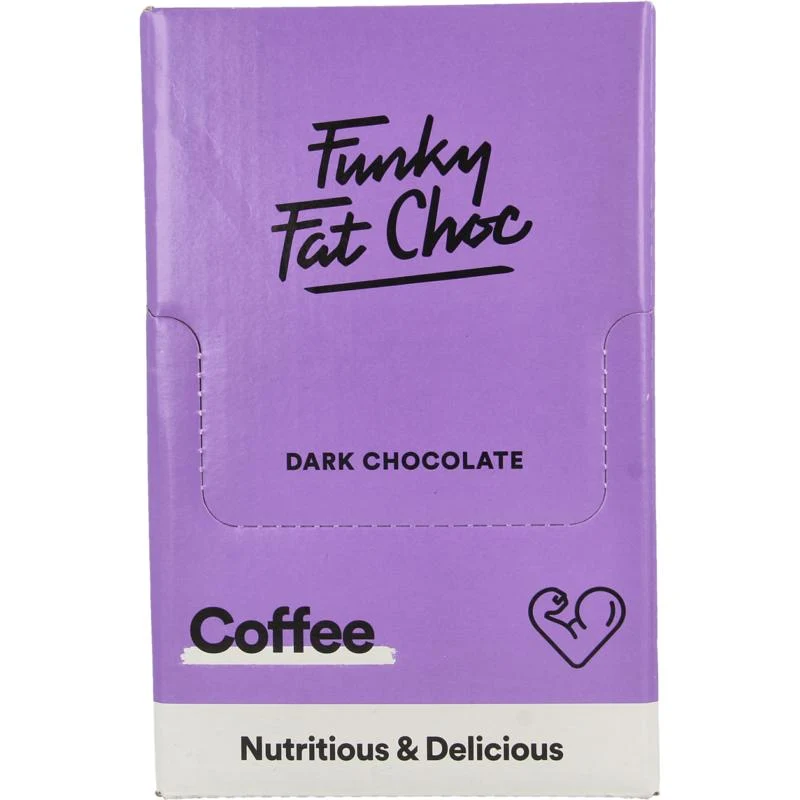 Funky Fat Choc Chocolade suikervrij MCT coffee 10 x 50 gram bio 10x50g