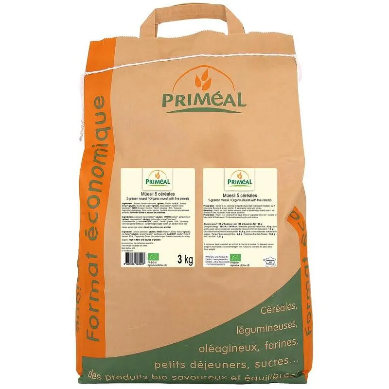 Primeal Muesli met 5 granen bio 3kg