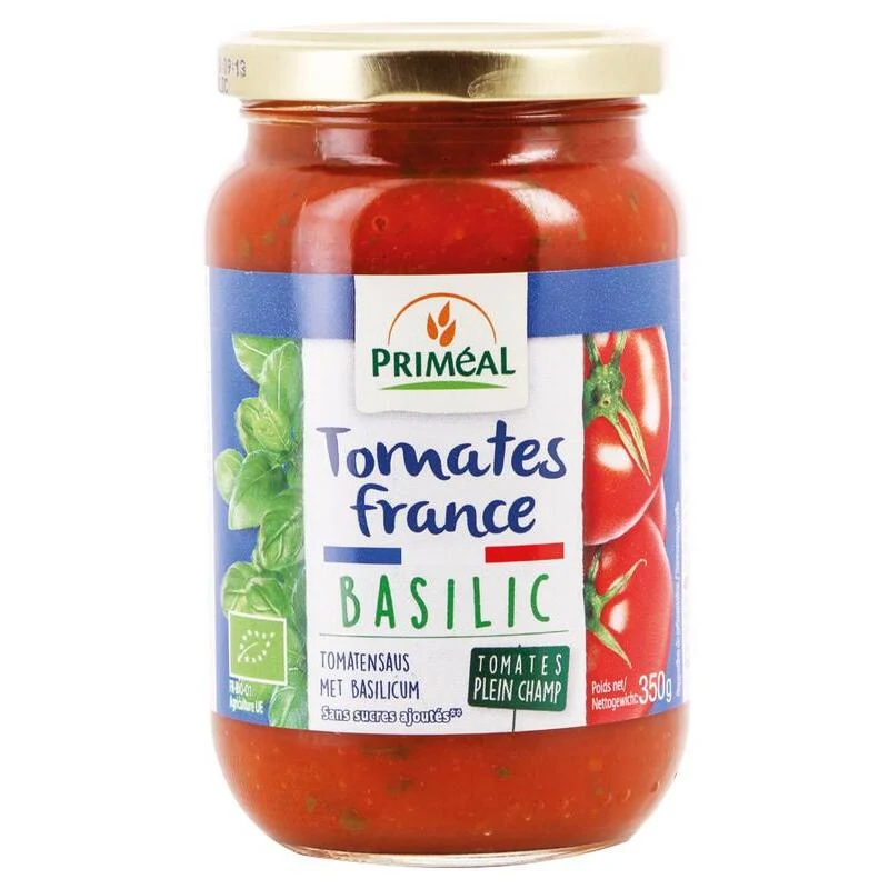 Primeal Tomatensaus bascilicum uit Frankrijk bio 350g