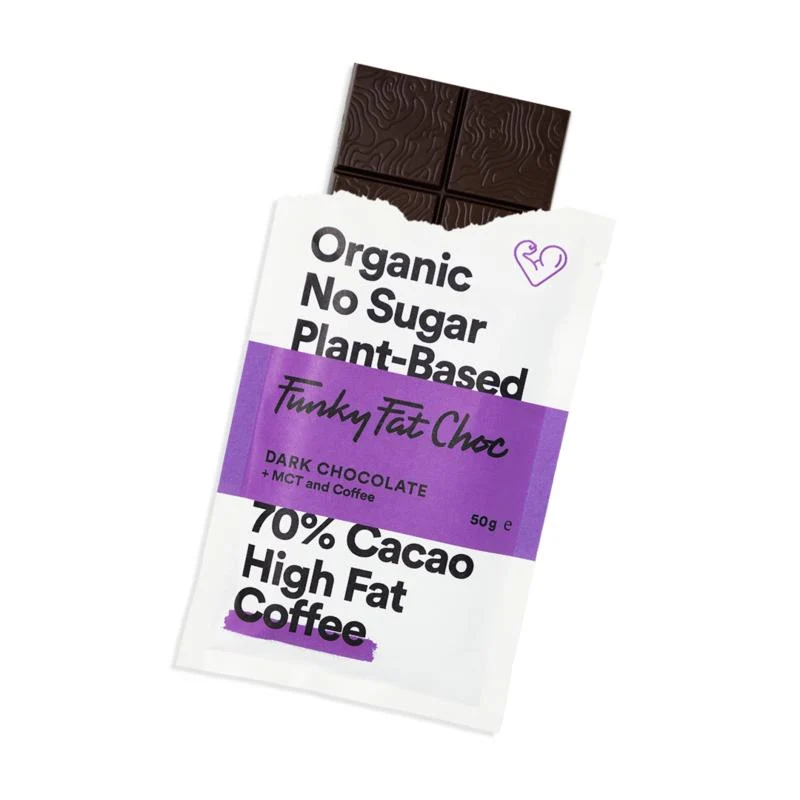 Funky Fat Choc Chocolade suikervrij MCT coffee bio 50g
