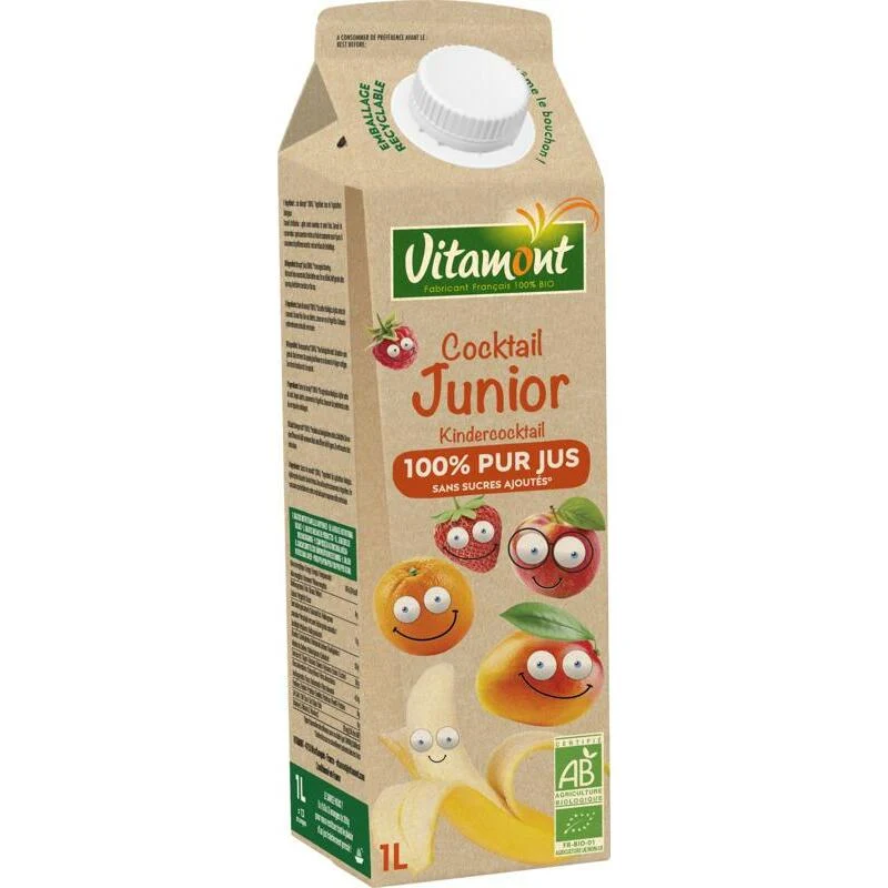 Vitamont Kindercocktail 100% puur sap in pak bio 1000ml