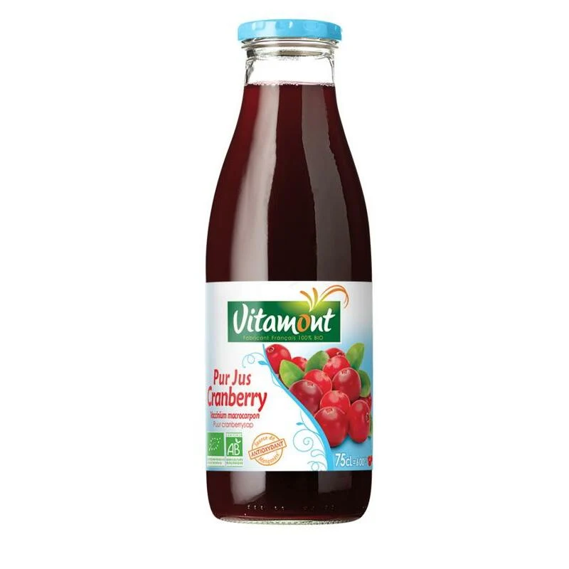 Vitamont Puur wilde cranberrysap bio 750ml