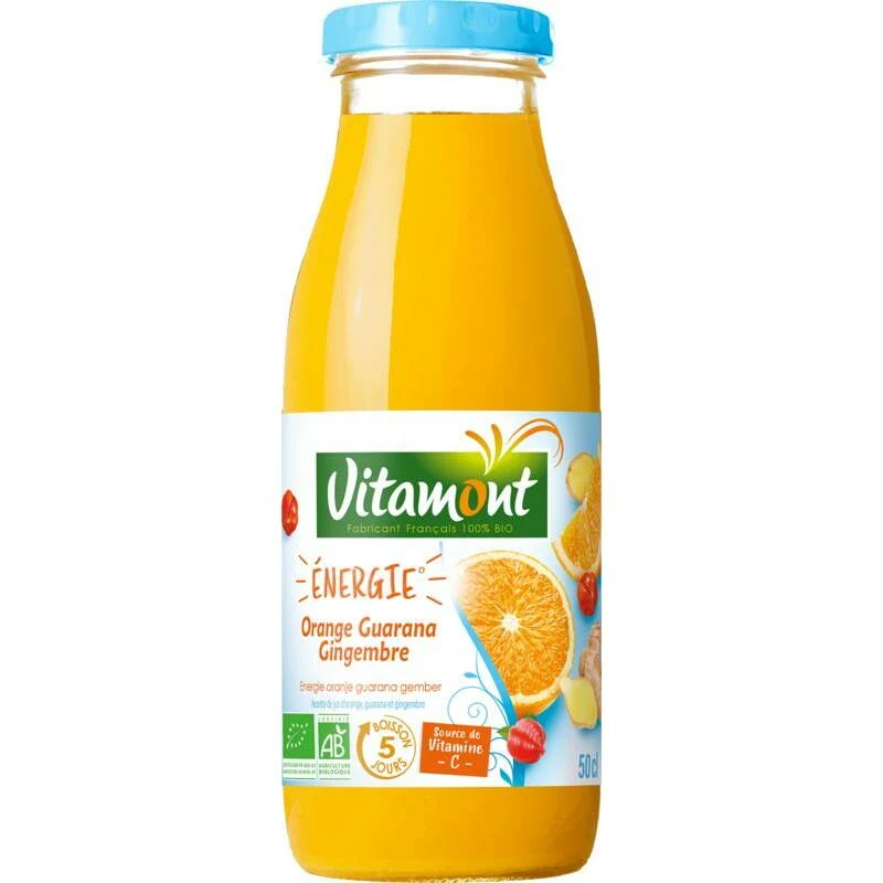 Vitamont 5 days drink energy sinaasappel guarana gember bio 500ml