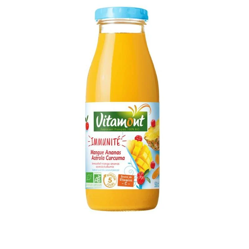 Vitamont 5 days drink immuun mango ananas acerola curcuma 500ml