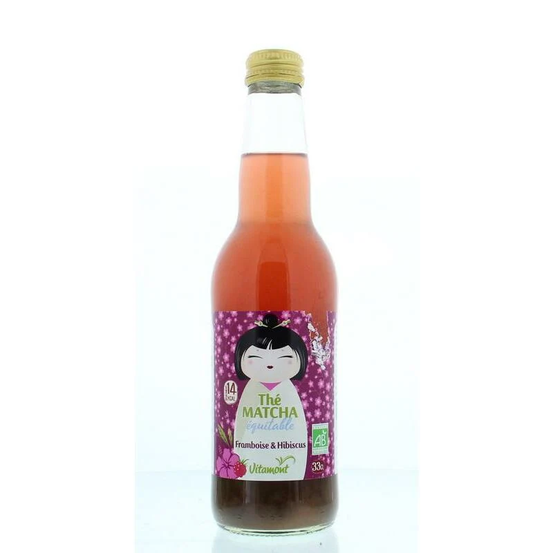 Vitamont Groene ijsthee matcha framboos hibiscus bio 330ml
