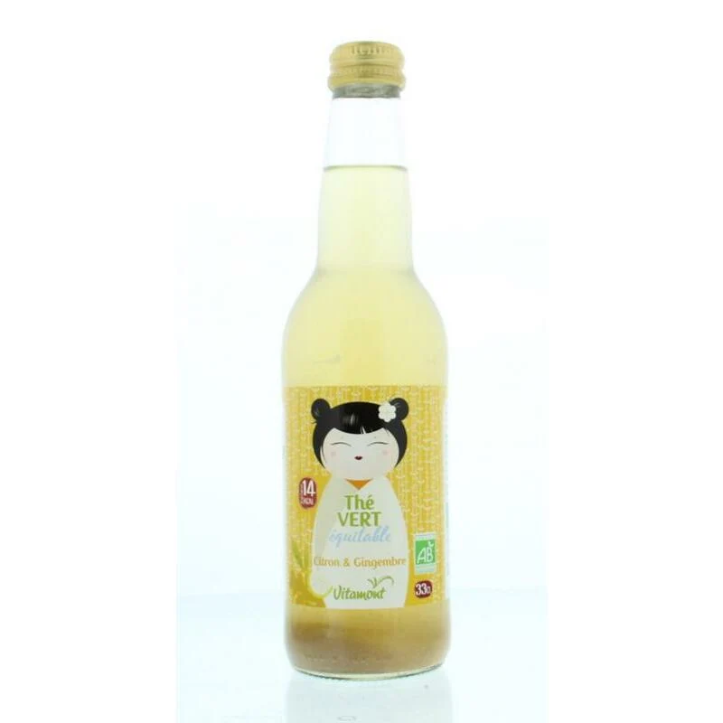 Vitamont Groene ijsthee sencha citroen gember bio 330ml
