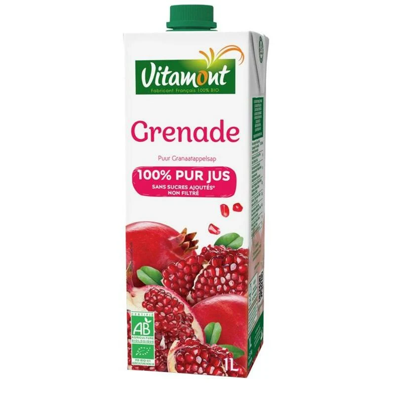 Vitamont Puur granaatappel sap pak bio 1000ml