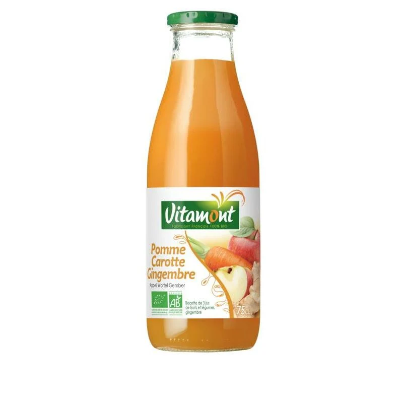 Vitamont Appel wortel gember sap bio 750ml