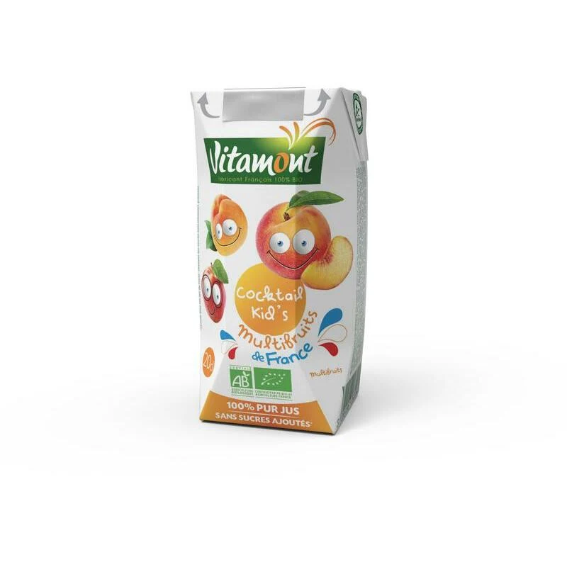 Vitamont Fruit cocktail kids multivruchten Frankrijk bio 200ml