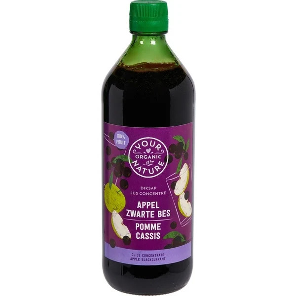 Your Organic Nat Diksap appel zwarte bes bio 750ml
