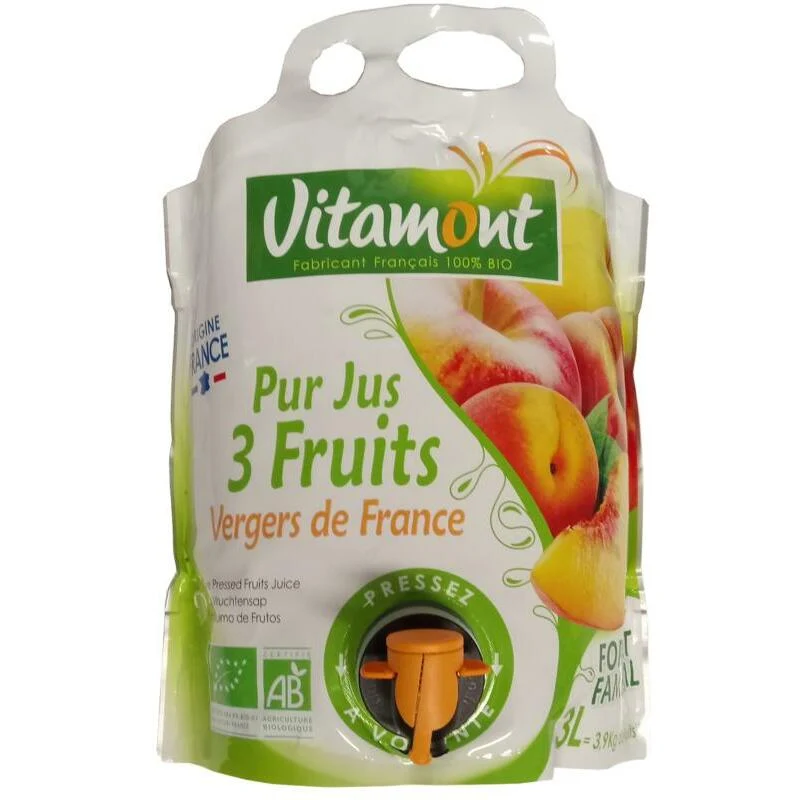 Vitamont Puur 3 vruchtensap bio 3000ml